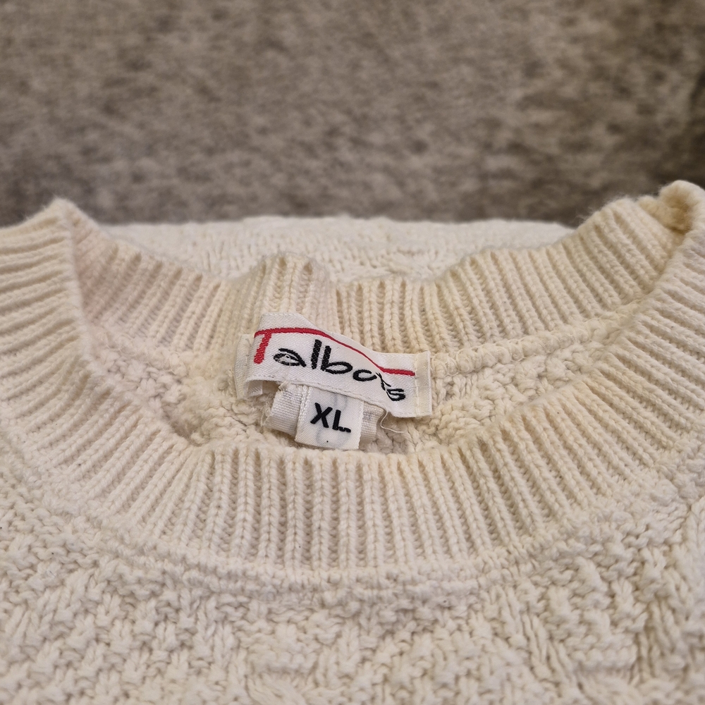 Vintage Cream Textured Sweater By Talbots Size XL - Picture 2 of 5
